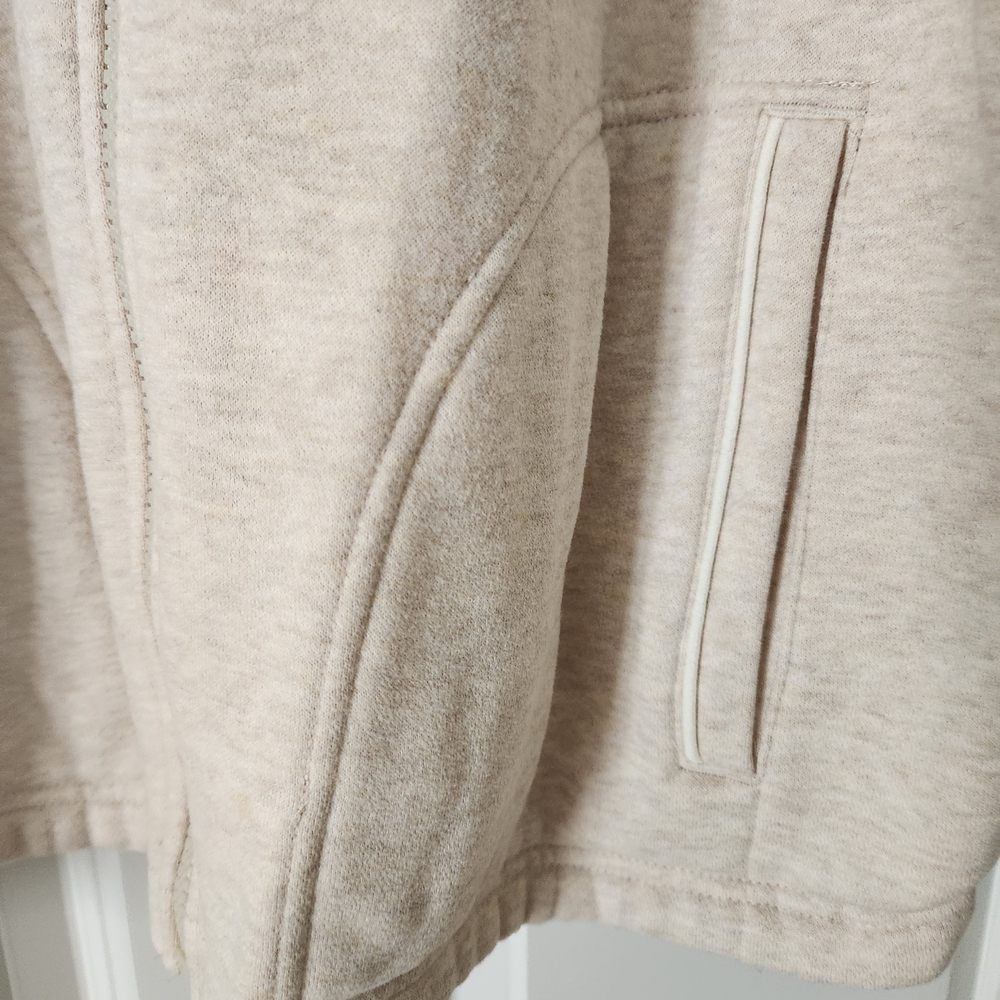 Karen Scott Sport - Ladies XL Cream Zip-Up Sweater Jacket with Ribbed Collar - Picture 4 of 5